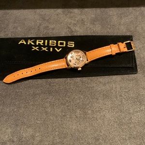 Akribos XXIV Automatic Movement Skeleton Watch w/ Original Packaging